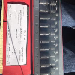 Snap On 3/8 Drive 12 Piece Impact Swivel Sockets