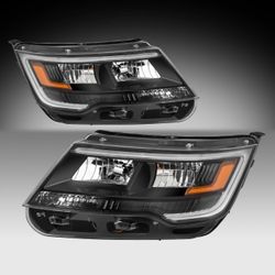 New Pair Of Headlights 2016-2019 Ford Explorer