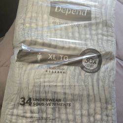 (Diapers) XL Depend Men's Incontinence Underwear, XL, 34 CT