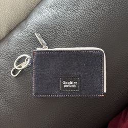 Jean Paul Gaultier Denim Card Holder w/ Zipper
