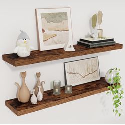 Rustic Brown Floating Shelves