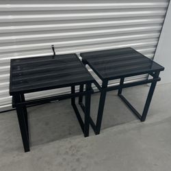 Black Glass End Tables