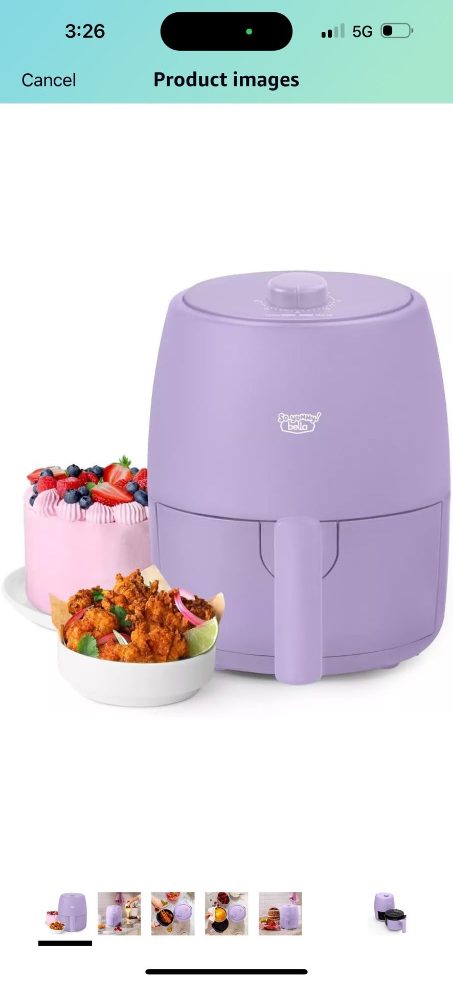 So Yummy by Bella 2.0 QT Air Fryer: Healthier Comfort Foods with 75% Less Fat, Versatile Cooking & Compact Design, Easy Cleanup & Child-Safe Over 100 