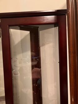 Cherry Wood Curio Display Cabinet