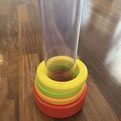 Lovevery Wooden Rainbow Stacker Clear Tube First Blocks 9-10 Months Explorer Play Kit  In good condition 