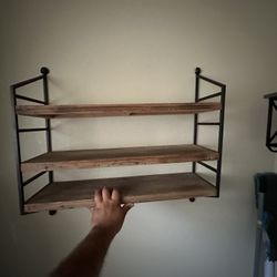 Wood/metal 3 Section Shelf