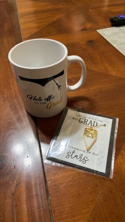 Graduation mug and star necklace