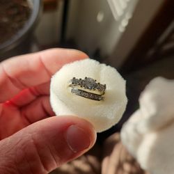 Beautiful Wedding Set 925 Ss Size 7