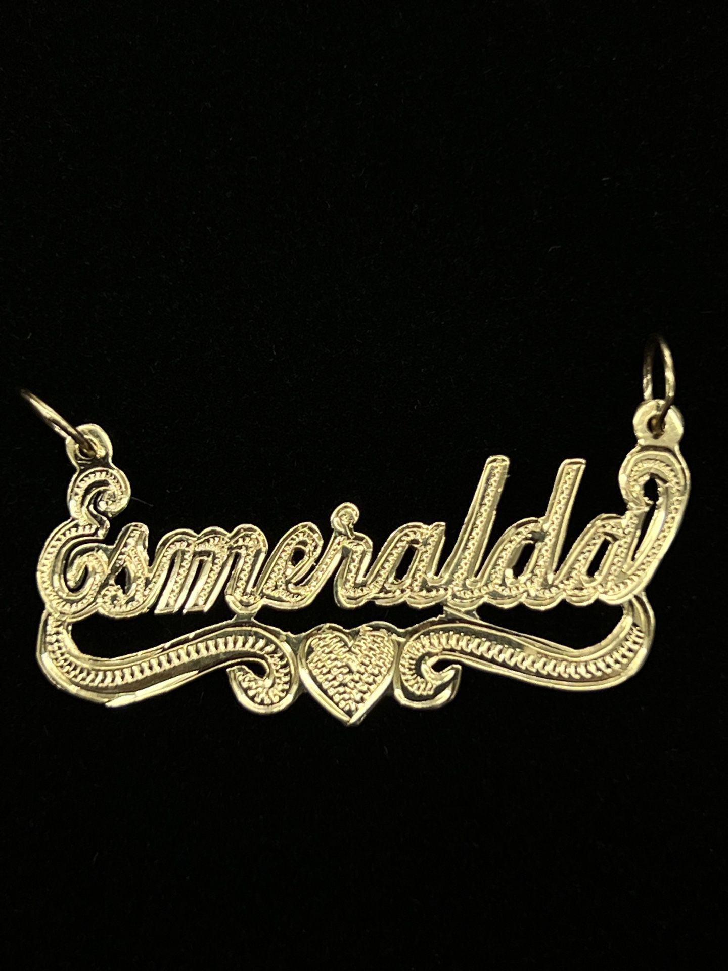 $250 Esmeralda Yellow Gold Name Plate