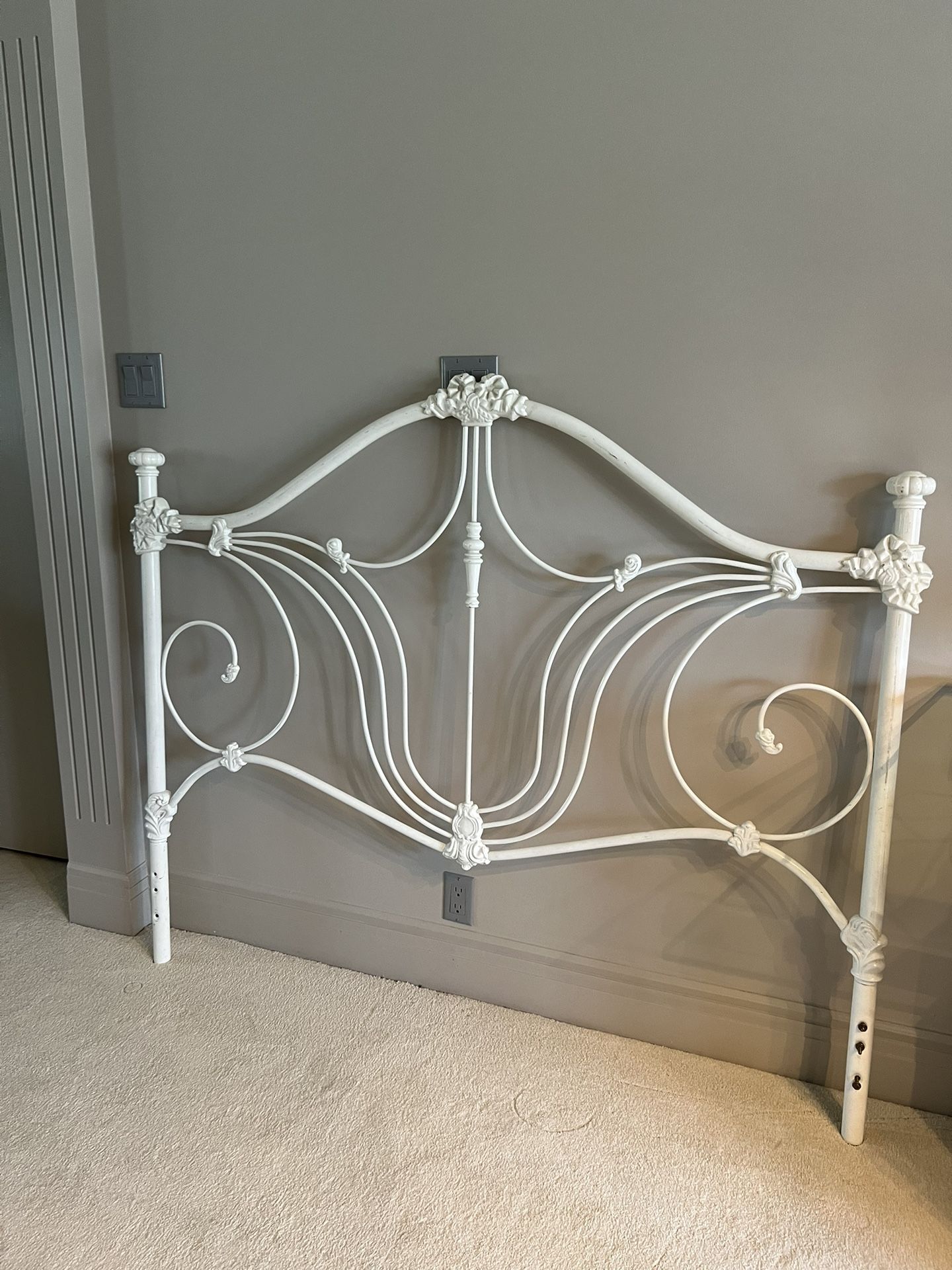 $40 White Queen metal headboard