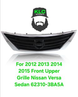 For 2012 2013 2014 2015 Front Upper Grille Nissan Versa Sedan 62310-3BA5A