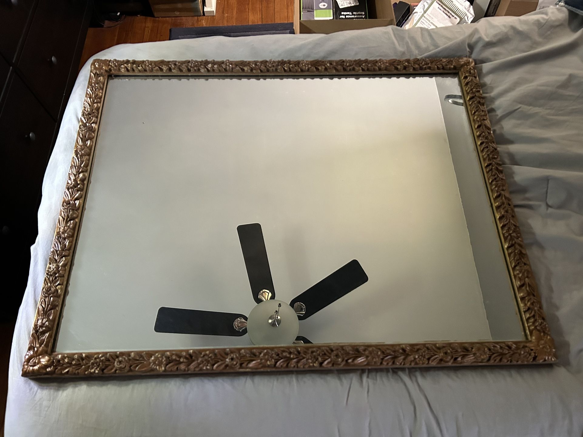 Vintage 1940’s Wood-Framed Flat Mirror