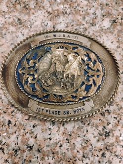Rare Rodeo trophy vintage large belt buckle