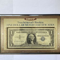 1957 Silver Certificate Set – 2 Notes in Collectible Display
