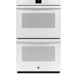 NEW GE 30” ELECTRIC SELF CLEANING WHITE SMART. STEAM DOUBLE OVEN WITH A FACTORY WARRANTY 3/30/25