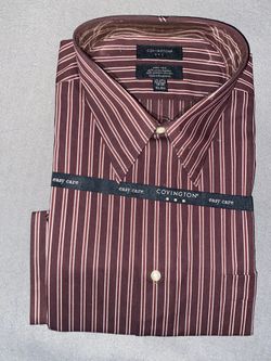 Steven Land Burgundy Striped 3 IN 1 French Cuff Dress Shirt