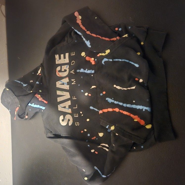 Savage Kids Black Hoodie with Colorful Accents