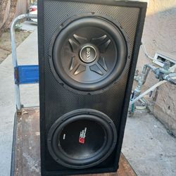 2 12" Cerwin Vega And Boss Subwoofers 
