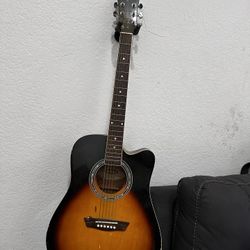 Black acoustic electric guitar