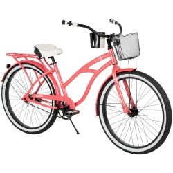 Huffy Hawthorn 26-inch Cruiser Bike for Women, Coral Pink