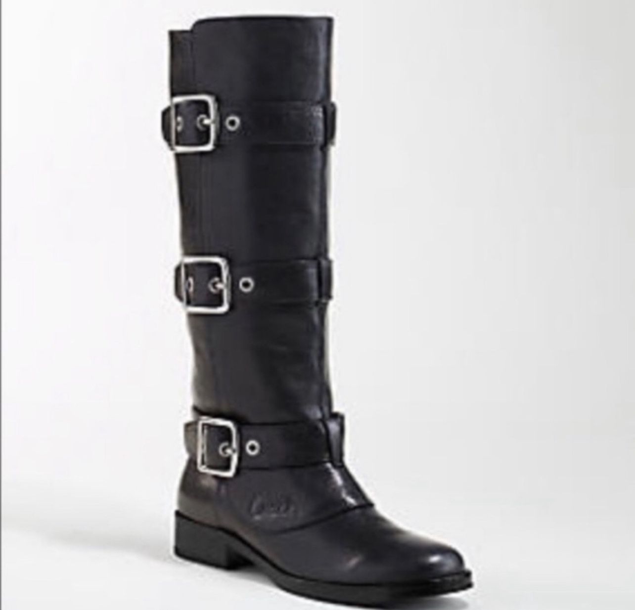 Coach Jordan Women’s Leather Riding Boots Size 7 with Buckles Straps With Box
