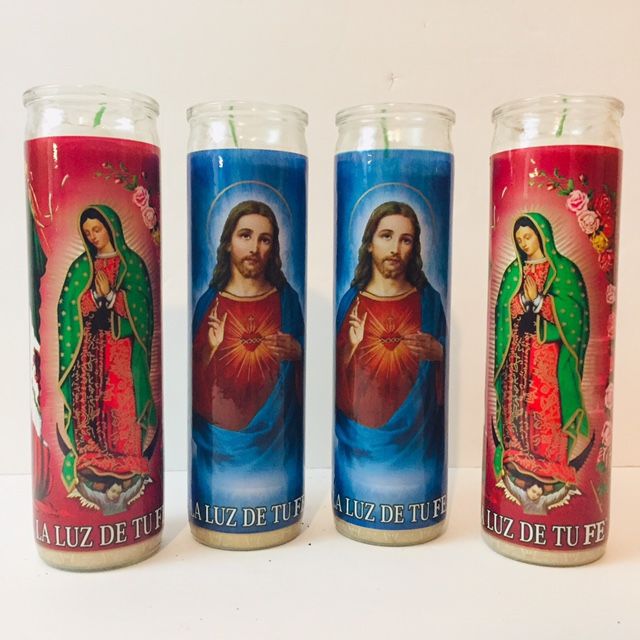 4 LA LUZ DE TU FE Light Of Your Faith Our Lady of Guadalupe Candles Virgin Mary