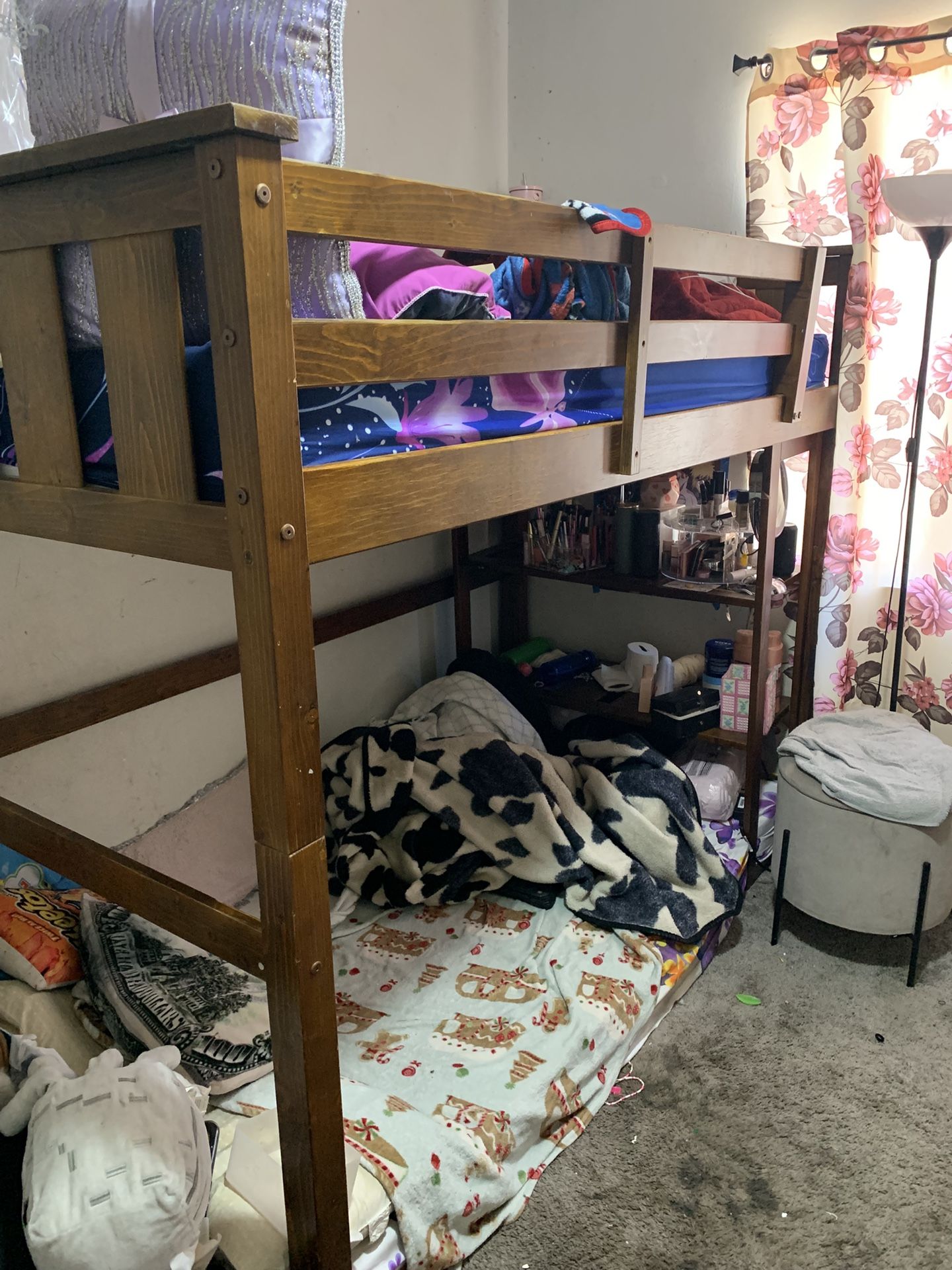 Twin Bunk Bed Frame Only With Shelves