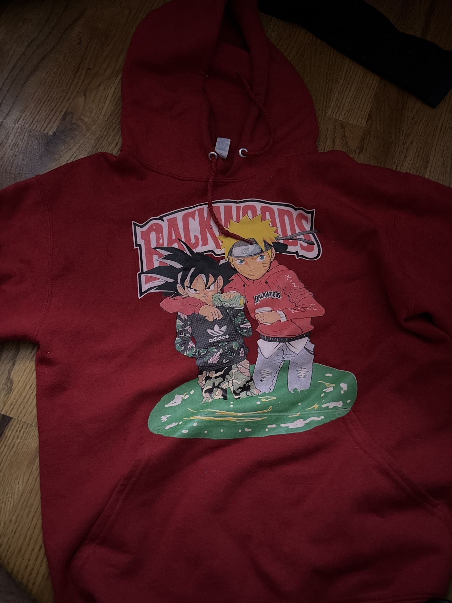Backwoods Naruto & Goku Red Hoodie