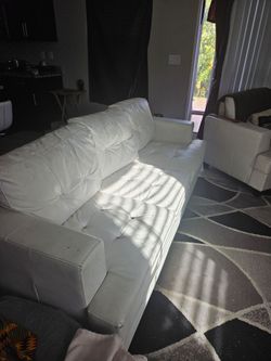 FREE White leather sofa  FREE