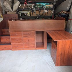 Sierra Brown Captains Bed with Desk & Stairs by Berg Furniture
