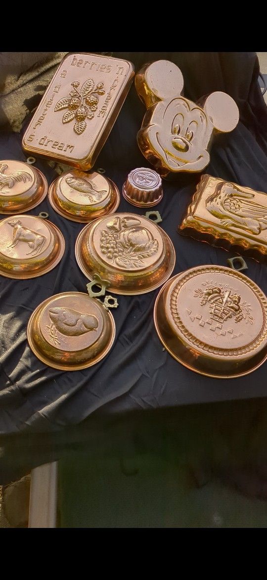 Collection Of Vintage Copper Molds