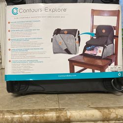 Contours Explore 2-in-1 Booster Seat & Diaper Bag