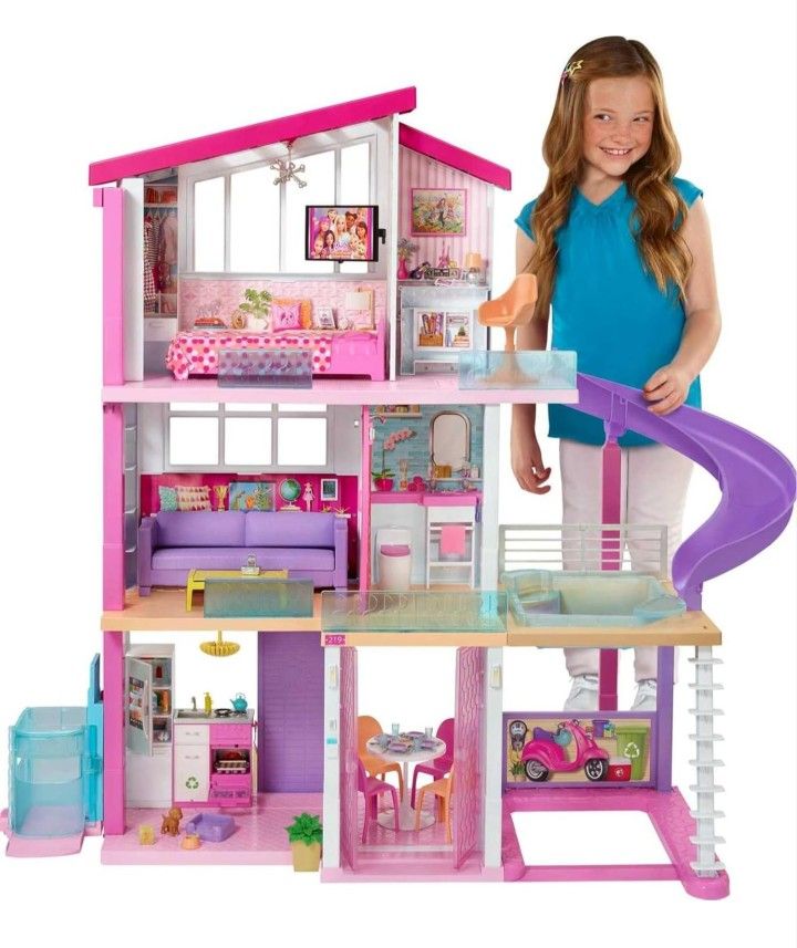 HUGE BARBIE DREAM Mansion w Extra Accessories And Dolls! Full Of Fun And Imagination. Looking For A Lovely Home.