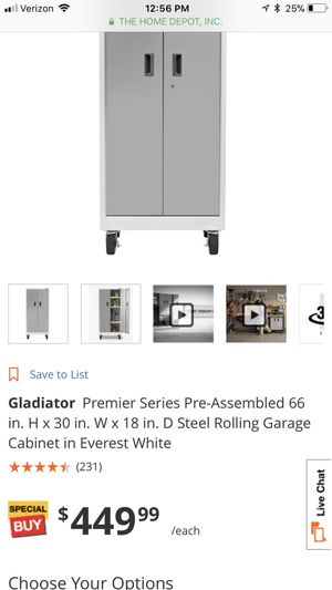 Gladiator Steel Garage Cabinet On Wheels For Sale In Lawrenceville