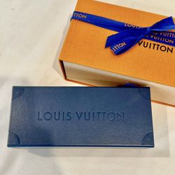 Louis Vuitton Blue Sunglasses Case with Box & Ribbon – Excellent Condition