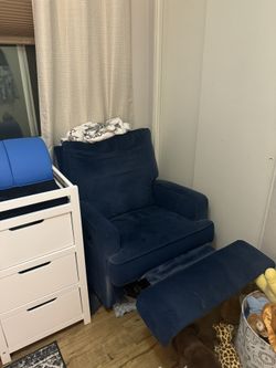 Navy Blue Velvet Baby Rocker 