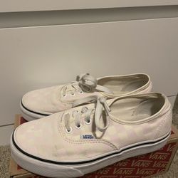 Vans authentic pink checkered shoes