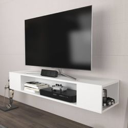 Floating Entertainment Center And Shelves