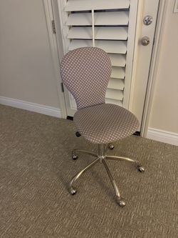 Title: Pottery Barn Kids Lavender Polka Dot Rolling Desk Chair