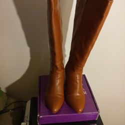 My Beautiful size 11 W Cognac Boots Warn Twice Paid 79.00 Asking 40.00