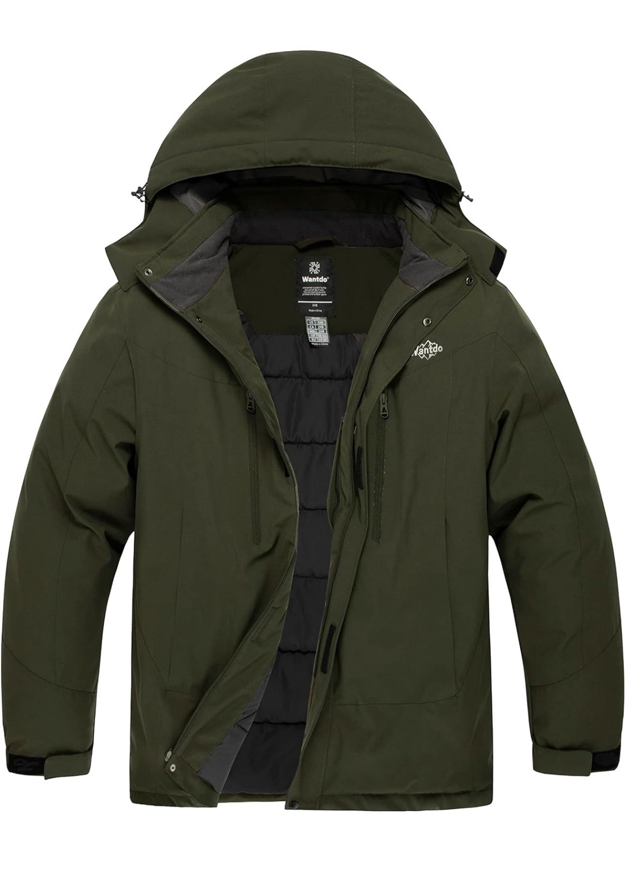 New in box Men's Big and Tall Ski Jacket Waterproof Snowboarding Jacket Windproof Winter Coat with Hood XL Tall