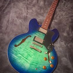 Epiphone 335 Dot AM Aquamarine Burst electric guitar By Gibson