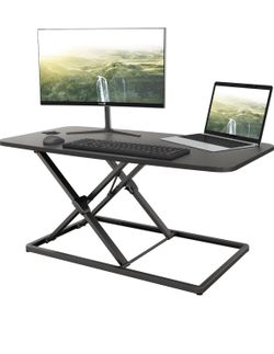 Standing Desk Converter 36 Inches Height Adjustable Sit to Stand Desks for Laptops and Computer Monitors, Elevating Riser Workstation for Home Office,