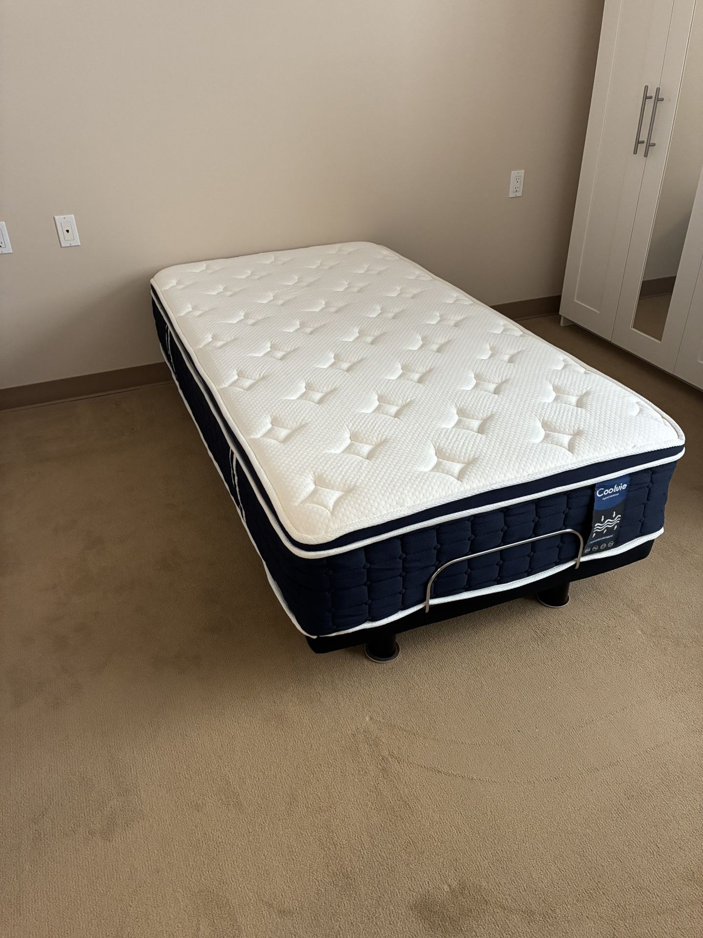 Twin Adjustable Bed Frame and Mattress