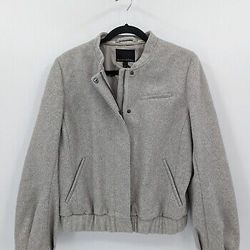 Womens Wool Bomber Jacket - Medium Petite Banana Republic 