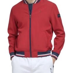 Tommy Hilfiger Men's Bold Red Varsity Jacket