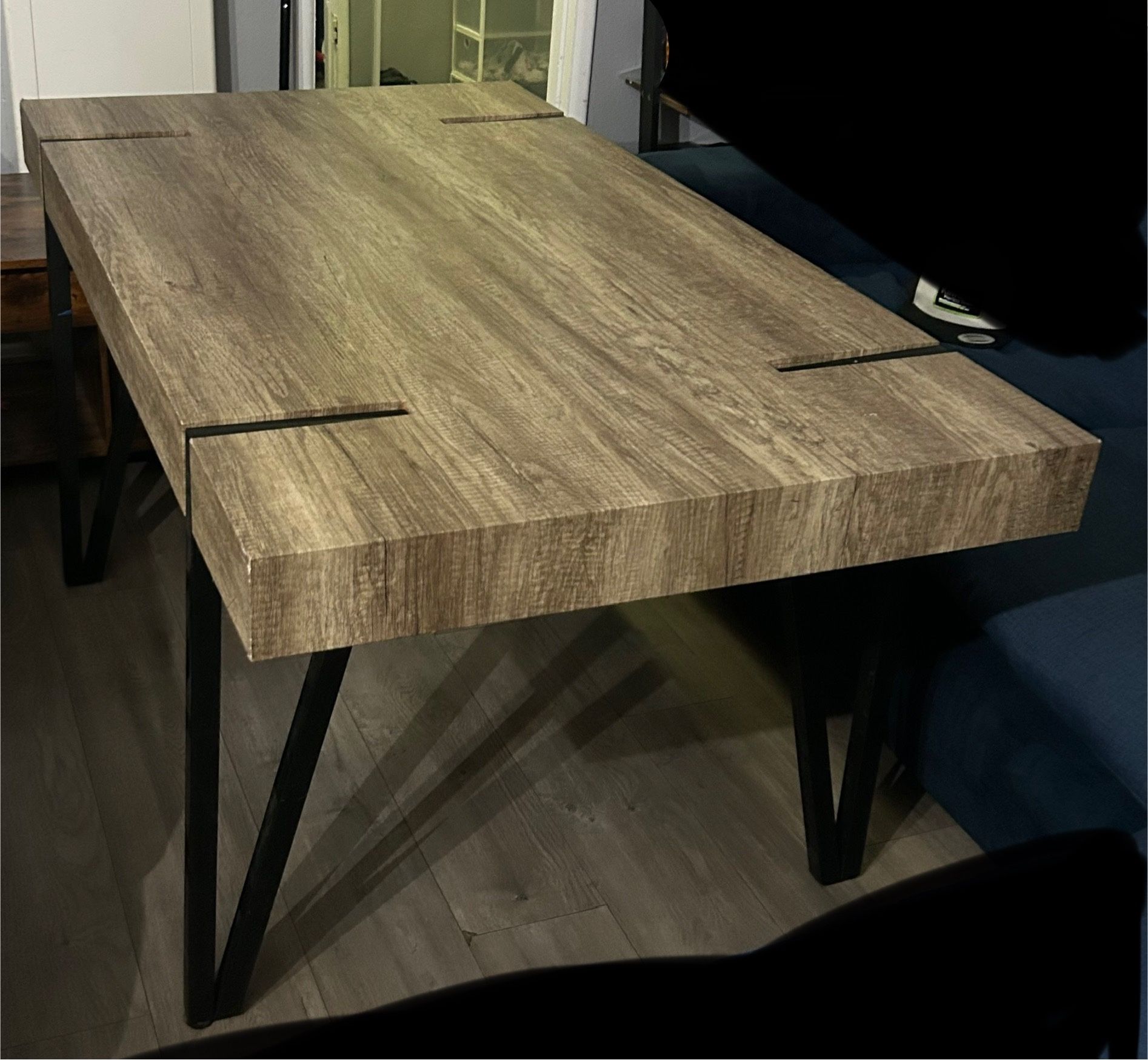 Dining Table Solid Heavy Duty Sturdy In Good Condition 