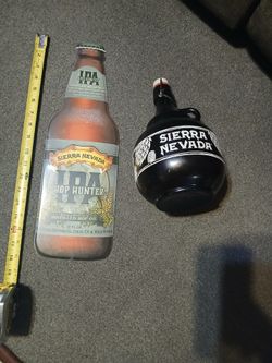 Sierra Nevada Collectibles 18 inch Metal Sign and Glass Container