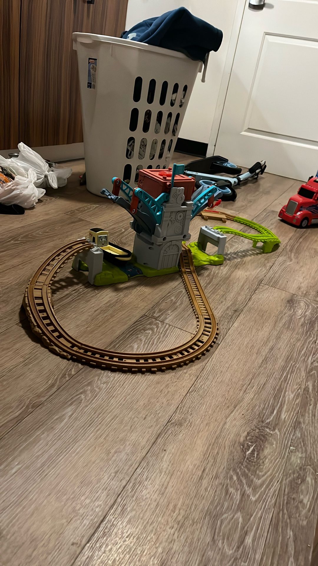 Thomas And Friends Train Track With Rising Bridge, Sound Effects Button With 10 Sayings,Emily Tugboat You And Battery Operated Percy Train