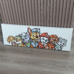 Handmade Original Paw Patrol Canvas - All Pups Lineup 36x12" Nursery Decor